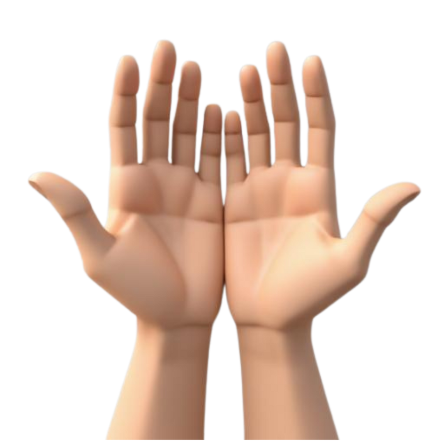 Illustration of two hands with a white background